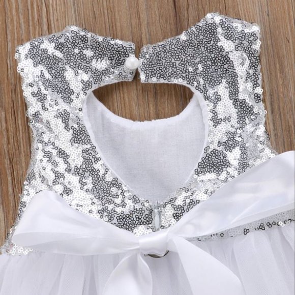 Frozen Wonderland Snowflakes Girl Outfit Clothes Dress New Year Sequin Tulle - Picture 3 of 5